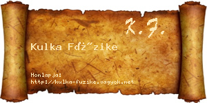 Kulka Füzike névjegykártya